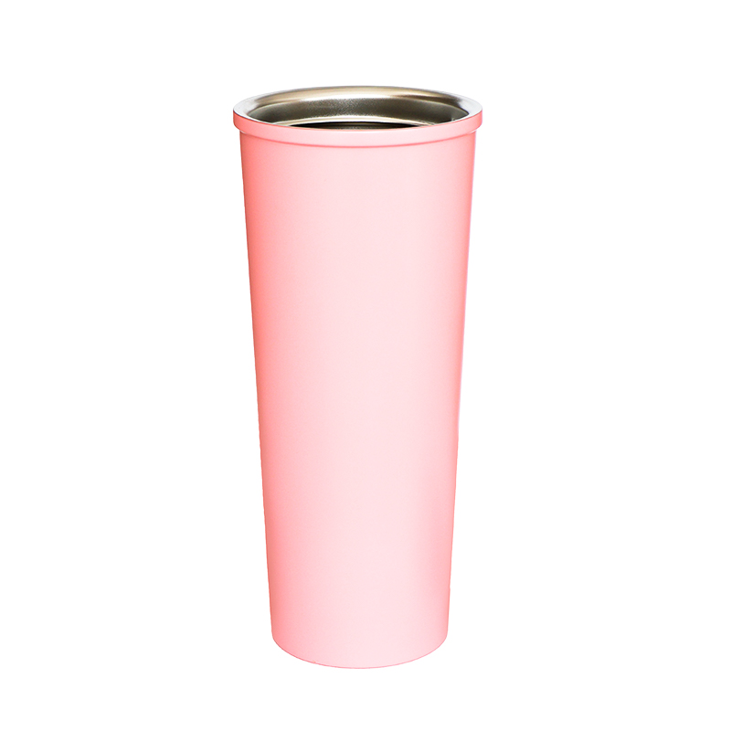 detail of 32oz Stainless steel insulated large iced coffee cup with straw lid