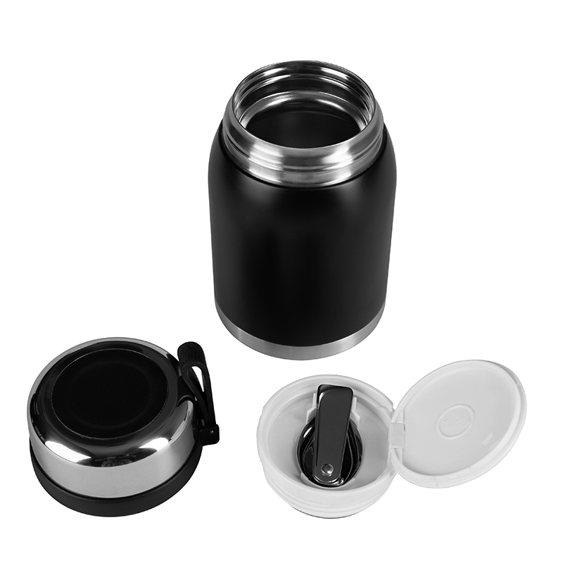 detail of 700ml/1000ml Vacuum insulated food container storage with handle for soup, smoothie bowl, oatmeal