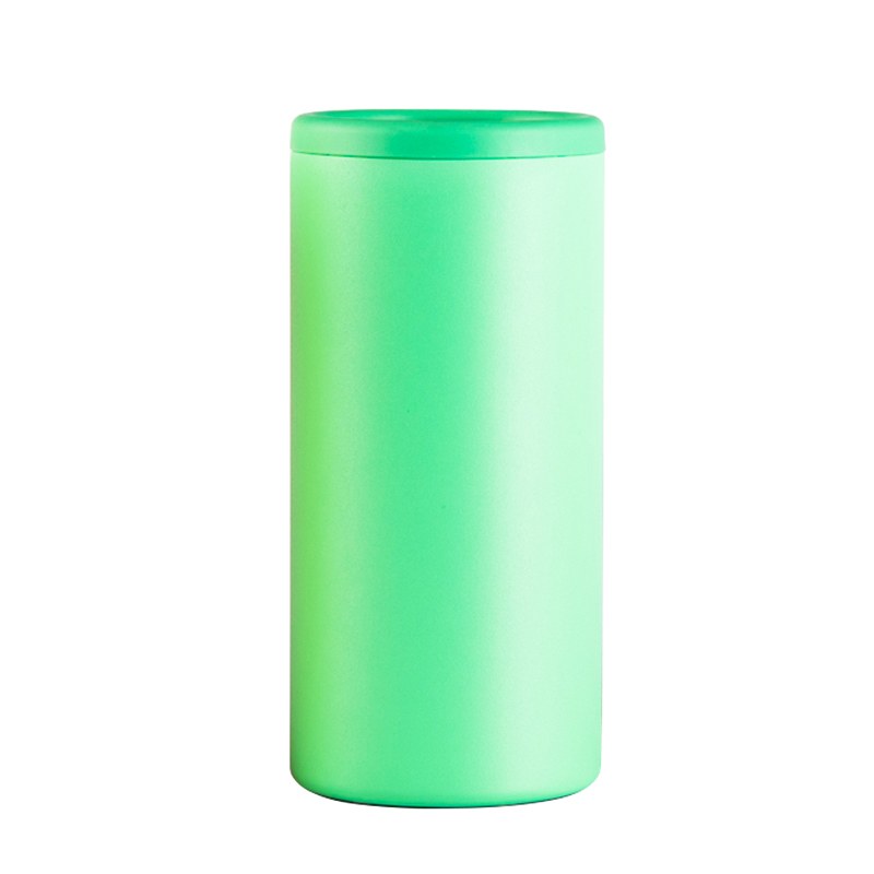 detail of 12oz Slim metal can cooler energy drinks for beer skinny cans