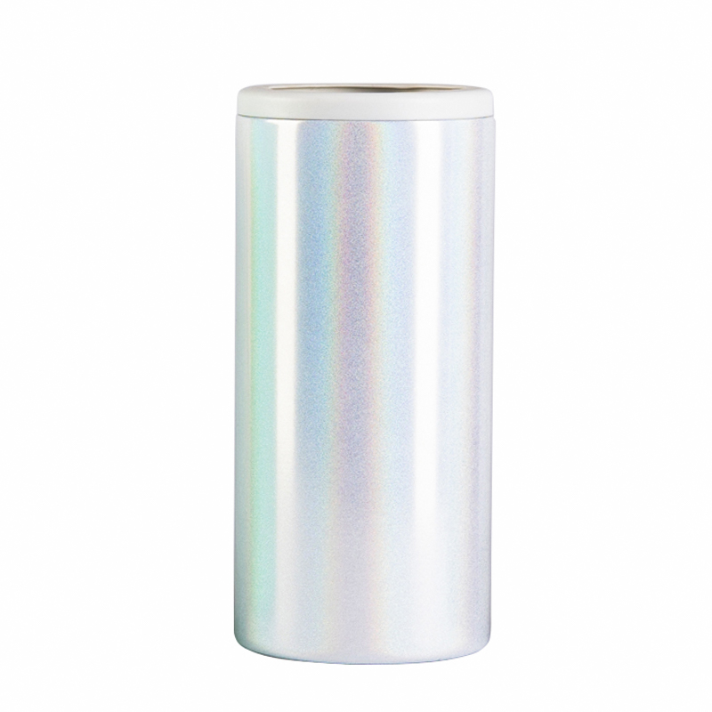 detail of 12oz Slim metal can cooler energy drinks for beer skinny cans