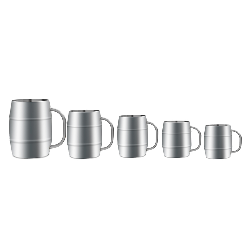 detail of 220ml/300ml/450ml/500ml/1000ml Double wall iced drinking beer tumbler mug easy grip