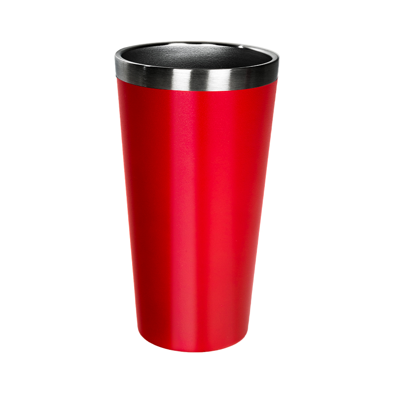 detail of 16oz Double wall stainless steel durable travel coffee mug powder coated