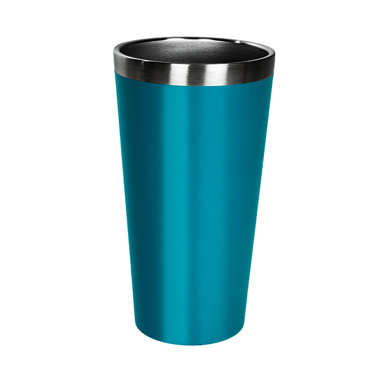 detail of 16oz Double wall stainless steel durable travel coffee mug powder coated