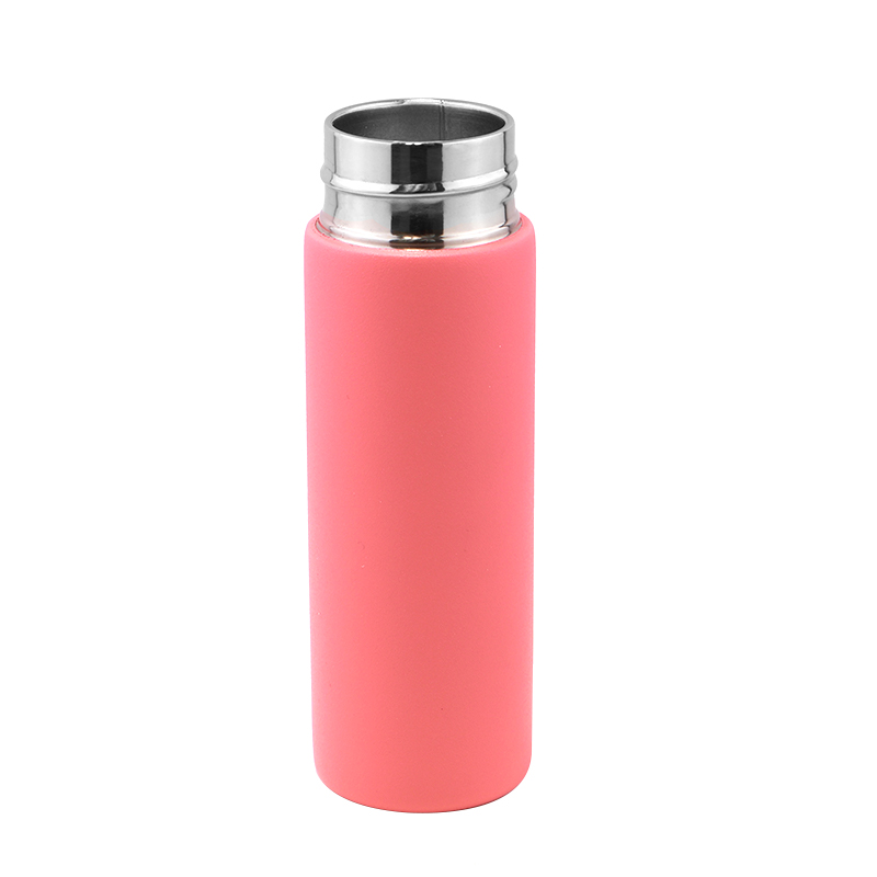 detail of 120ml Double wall metal insulated reuseable pocket mini water bottle