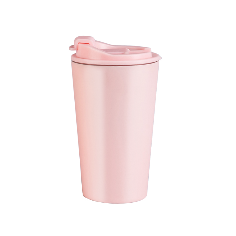 detail of 300ml Double wall reusable travel coffee mug with spill proof lid